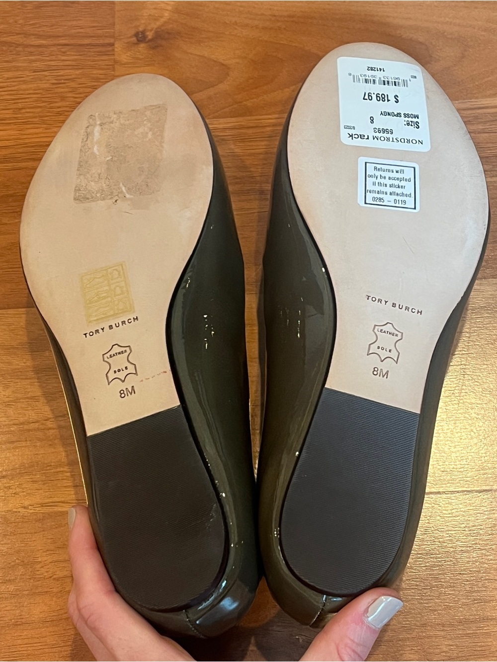Tory Burch Eleonor Moss Spongy Patent Leather Loafer - size 8M - NWOB - Picture 11 of 12